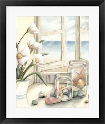 Framed Beach House View I Print