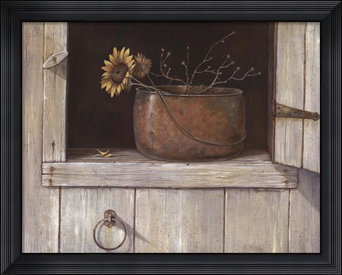 Framed Sunflower and Copper Print