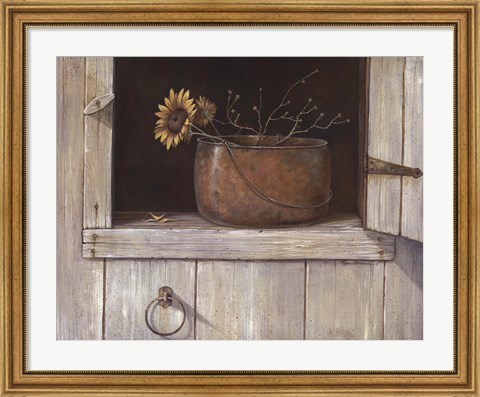Framed Sunflower and Copper Print