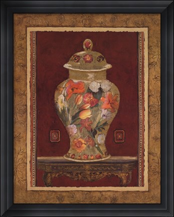 Framed Romantic Urn II Print