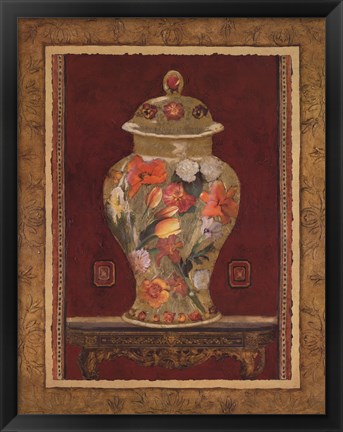 Framed Romantic Urn II Print