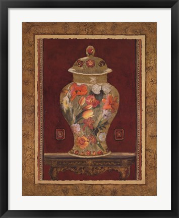 Framed Romantic Urn II Print