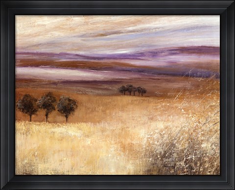Framed Heather Landscape I Print
