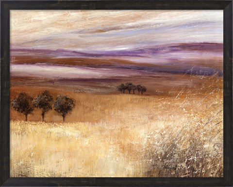 Framed Heather Landscape I Print