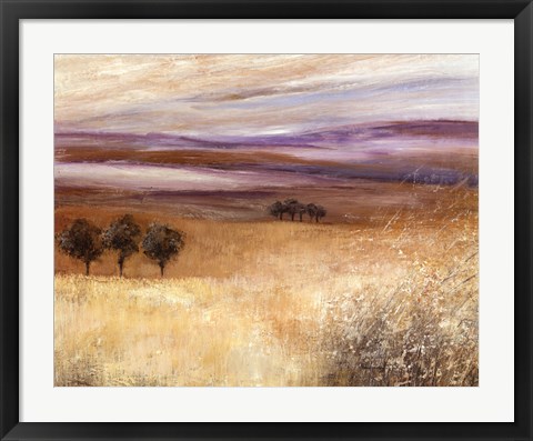 Framed Heather Landscape I Print