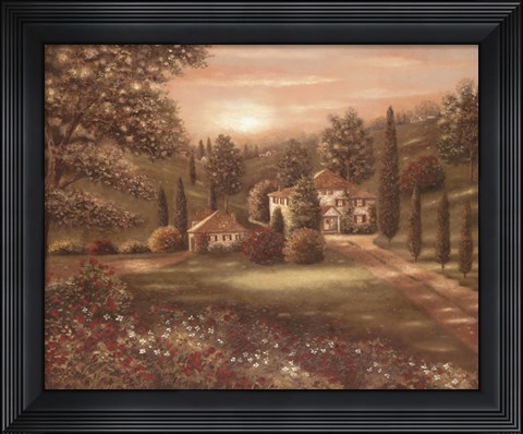 Framed Evening in Tuscany II Print