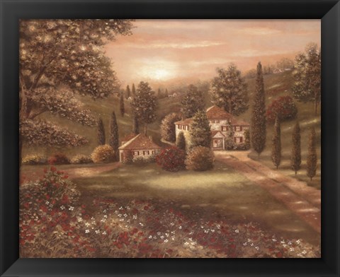 Framed Evening in Tuscany II Print