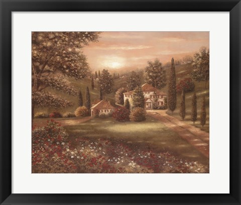 Framed Evening in Tuscany II Print