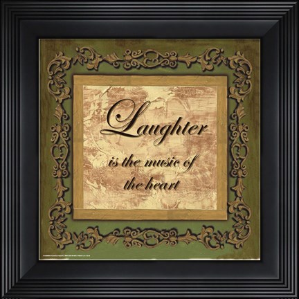 Framed Words to Live By, Sage/GoldLaughter Print