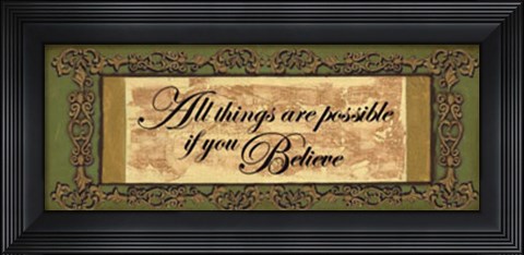 Framed Words to Live By, Sage/GoldAll things Print