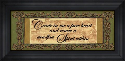 Framed Words to Live By, Sage/GoldCreate in me Print