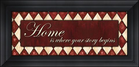 Framed WTLB Harlequin CinnabarHome is where Print