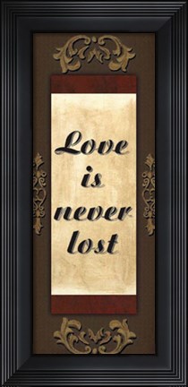 Framed WTLB, Brown/GoldLove is never lost Print