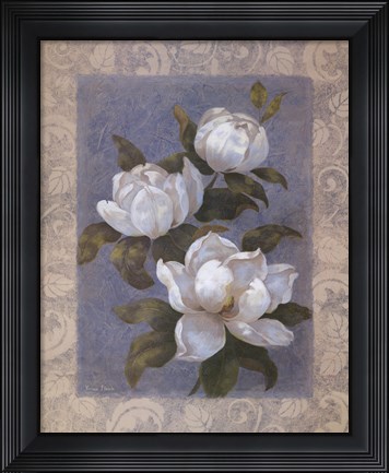 Framed Blue Magnolias I Print