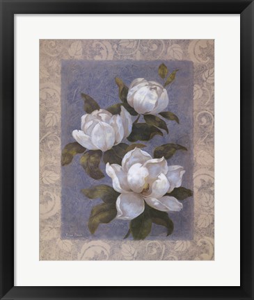 Framed Blue Magnolias I Print