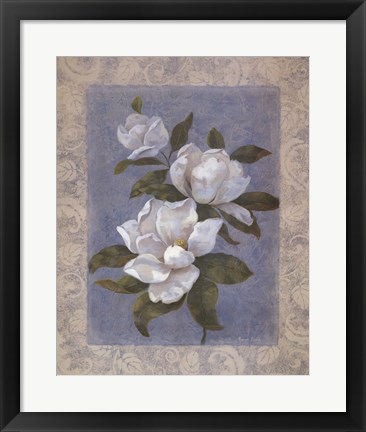 Framed Blue Magnolias II Print