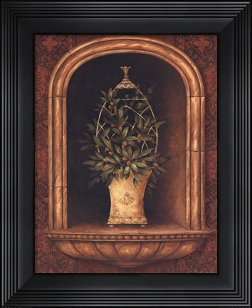 Framed Olive Topiary Niches I - special Print