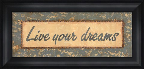 Framed Distressed Aqua I Print