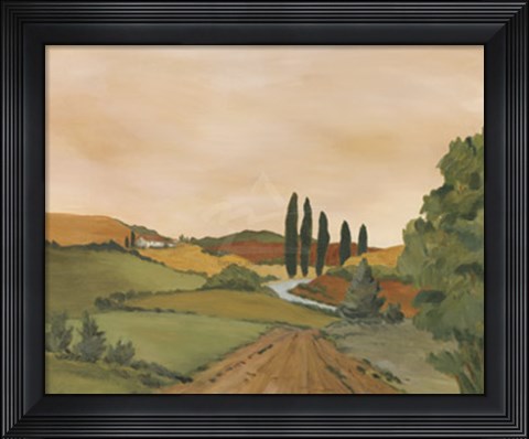 Framed Sunny Tuscan Road Print