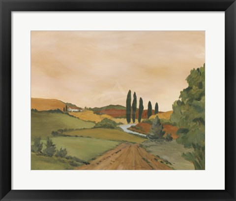 Framed Sunny Tuscan Road Print