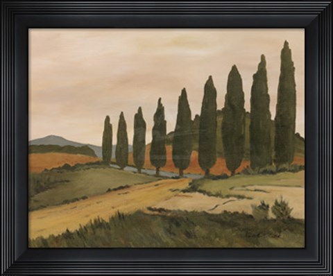 Framed Shady Tuscan Road Print