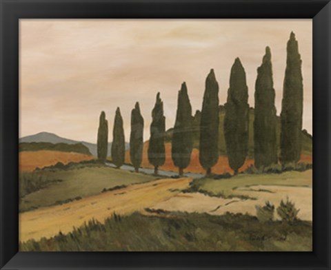 Framed Shady Tuscan Road Print