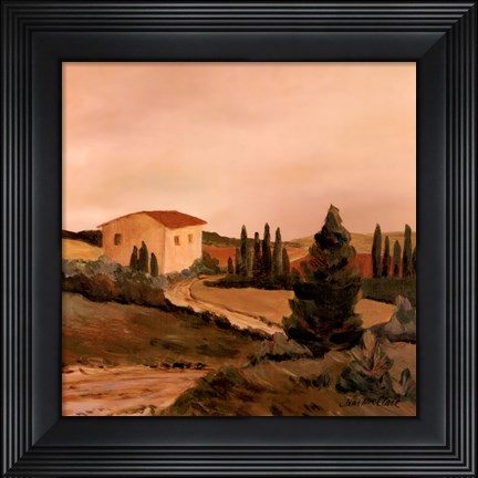 Framed Sunny Tuscan Fields Print