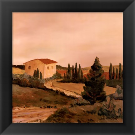 Framed Sunny Tuscan Fields Print