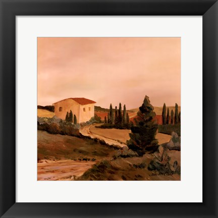 Framed Sunny Tuscan Fields Print