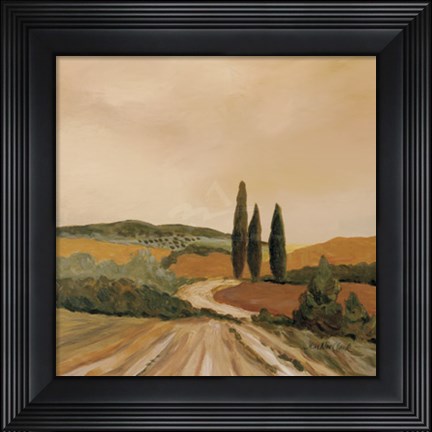 Framed Shady Tuscan Fields Print