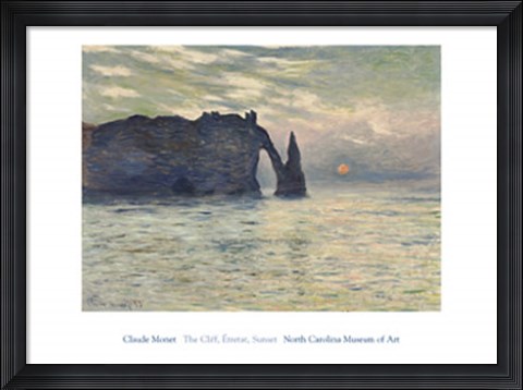 Framed Cliff, Etretat, Sunset, 1883 Print