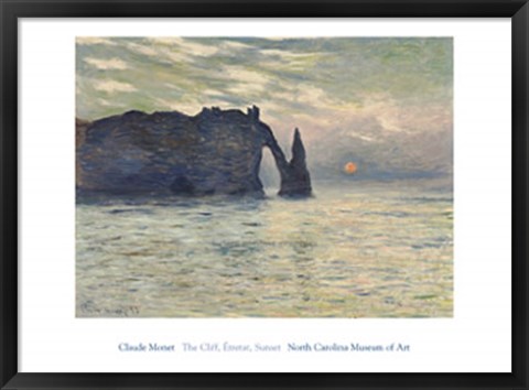 Framed Cliff, Etretat, Sunset, 1883 Print