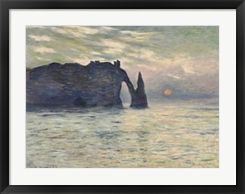 Framed Cliff, Etretat, Sunset, 1883 Print