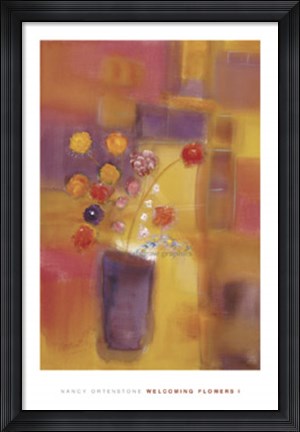 Framed Welcoming Flowers I Print