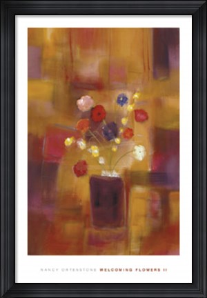 Framed Welcoming Flowers II Print