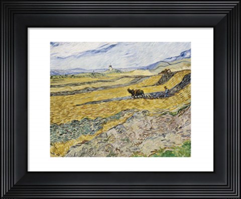 Framed Enclosed Field with Ploughman Print