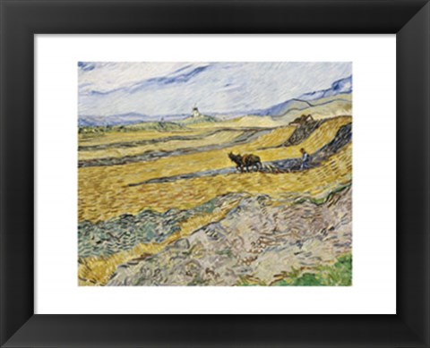 Framed Enclosed Field with Ploughman Print