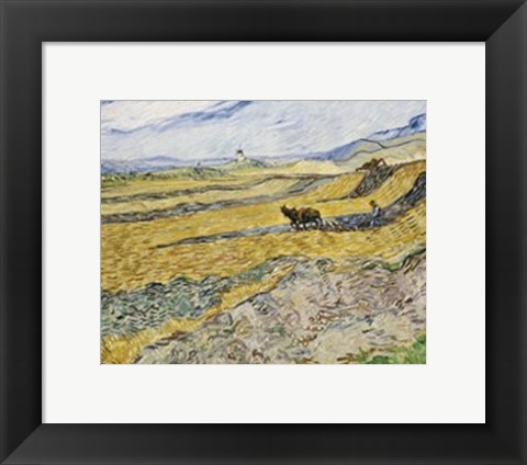 Framed Enclosed Field with Ploughman Print