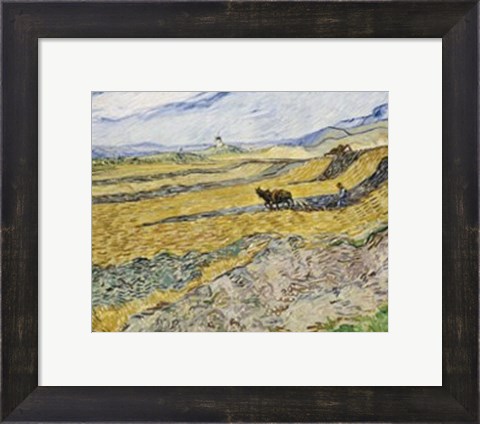Framed Enclosed Field with Ploughman Print