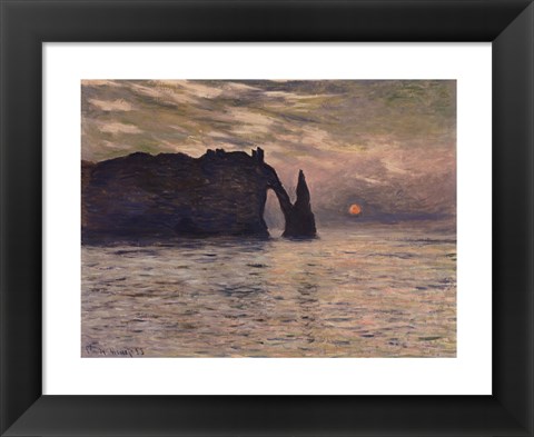 Framed Cliff, Etretat, Sunset, 1883 Print