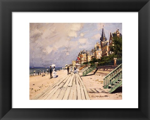 Framed Beach at Trouville, c.1870 Print