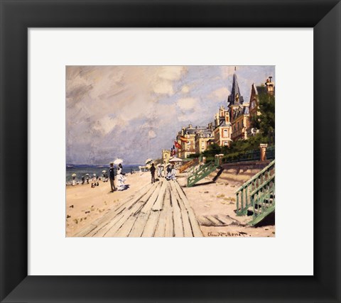 Framed Beach at Trouville, c.1870 Print