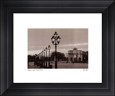 Framed Lamps at Night Musee du Louvre Print