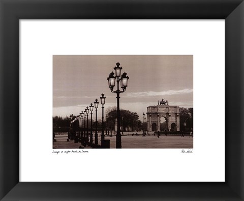 Framed Lamps at Night Musee du Louvre Print