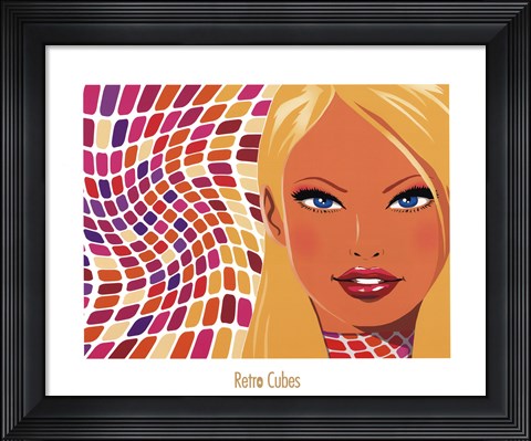 Framed Retro Cubes Print