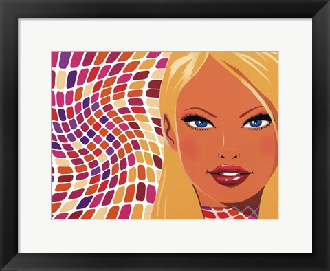 Framed Retro Cubes Print