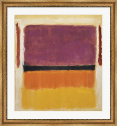 Framed Untitled (Violet, Black, Orange, Yellow on White and Red), 1949 Print