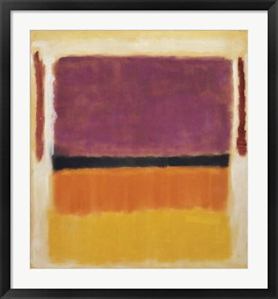 Framed Untitled (Violet, Black, Orange, Yellow on White and Red), 1949 Print