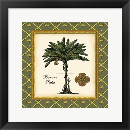 Framed Banana Palm (Green) Print