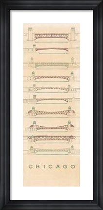 Framed Chicago Bridges Print